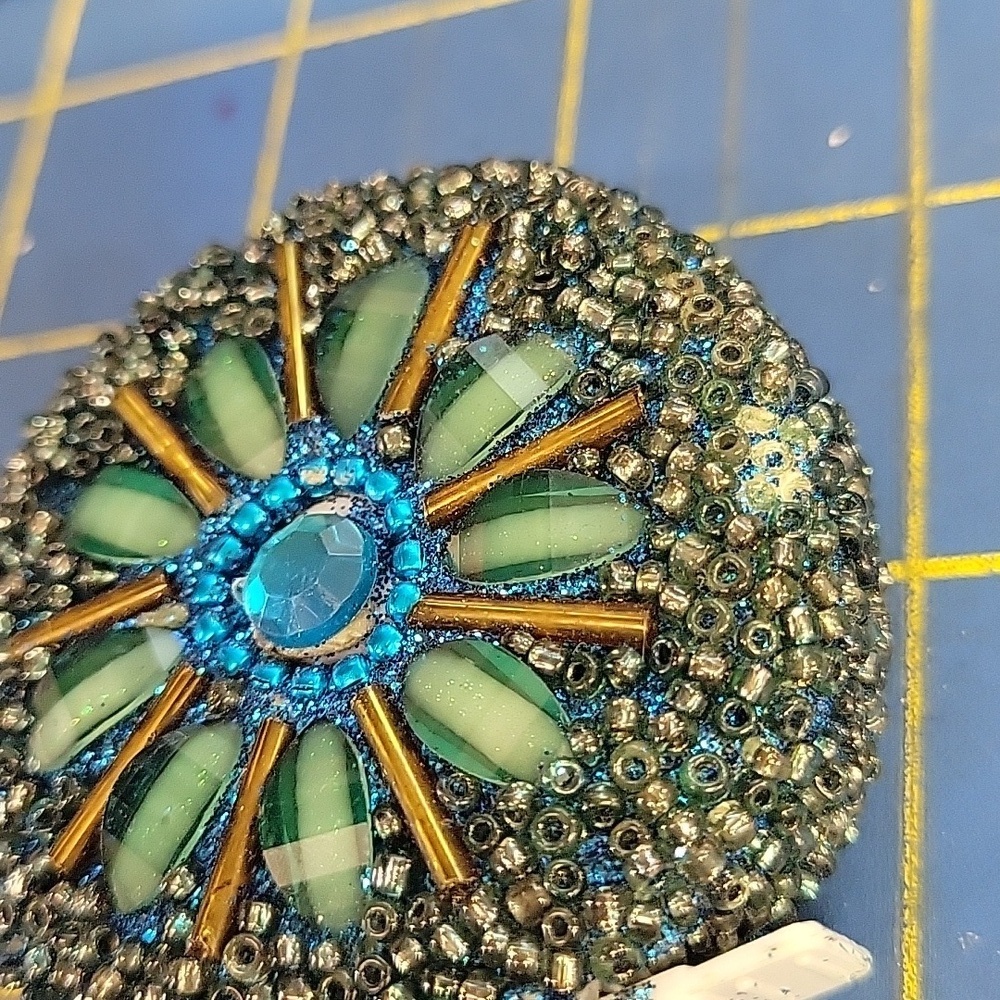 Beaded Tape Measure Teals & Blues